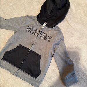 OshKosh B'gosh Kids Charcoal and Black Zip-Up Hoodie
